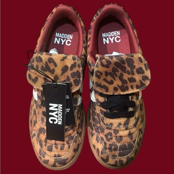Madden NYC Leopard and Stripe Print Women's Fold‎ Over Sneakers New In Box - Picture 5 of 5